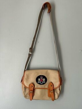 Vintage Allen Solly Canvas Messenger Bag Tan crossbody Satchel